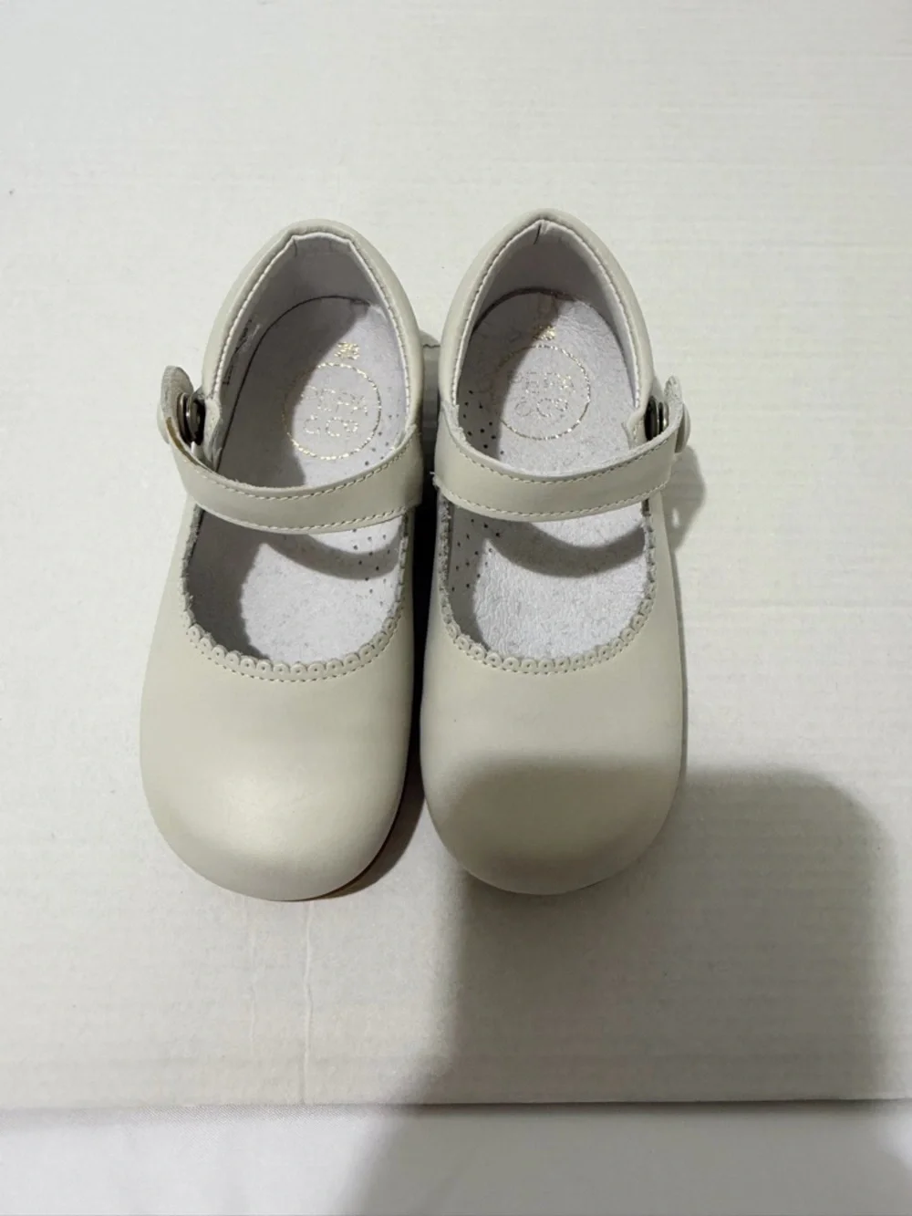 Peppa London Ivory Mary Jane Leather Baby Shoes Size 23 EU US 7 NWOT